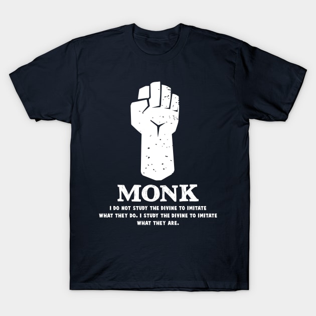 Funny Monk Gamer D20 Dice Dungeon Dragons Gaming Gift T-Shirt by Ébloui Co.